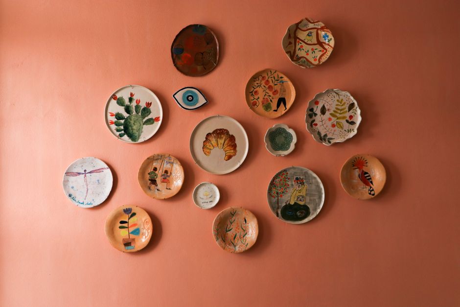 workshop plate and painting